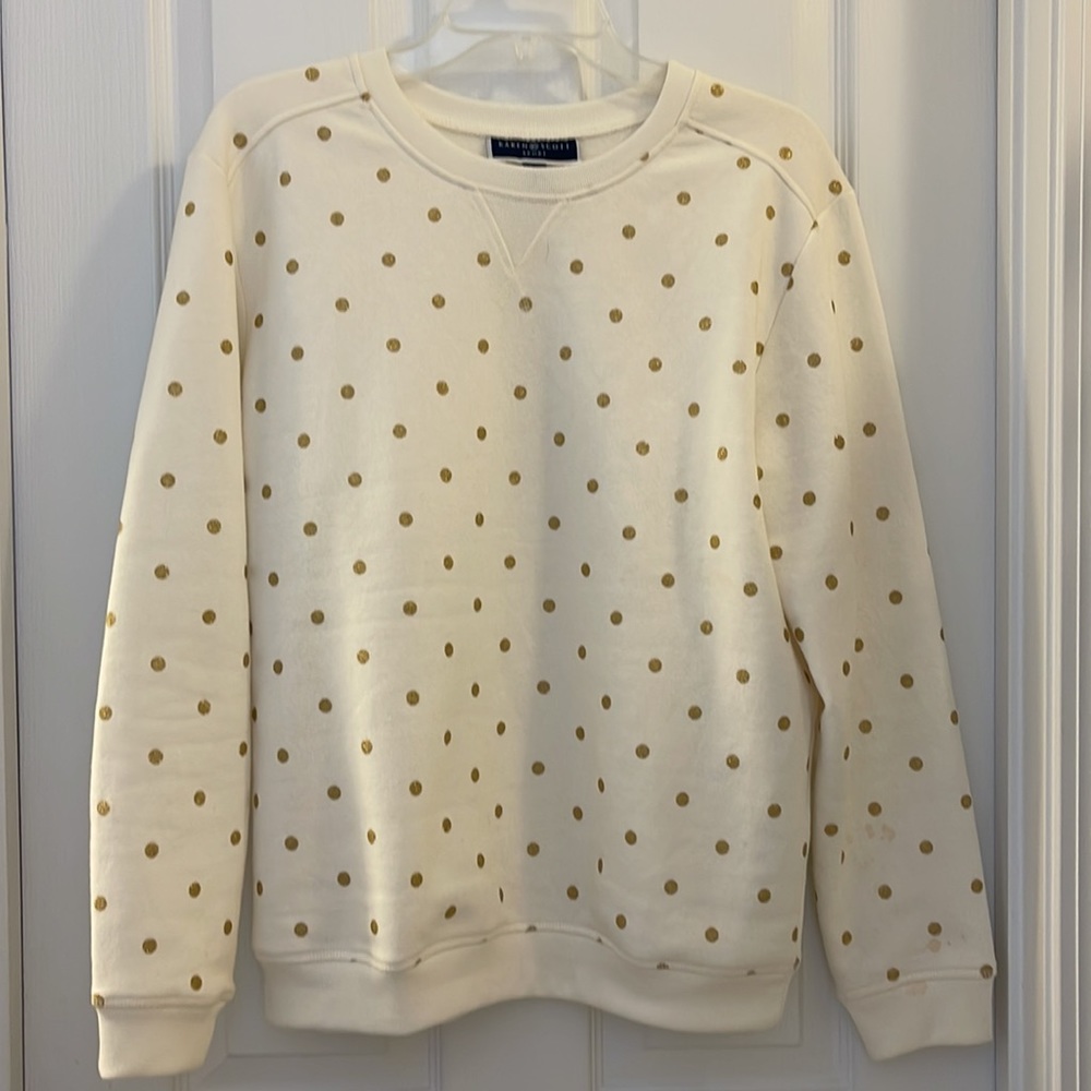 Karen Scott Sweatshirt with Gold Dots NEW